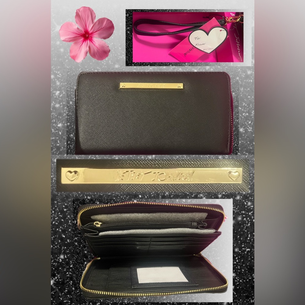 Betsey Johnson Gloves & Wallet Wristlet 12 Card Slot Zipper Pocket Gift Box NWT - Picture 8 of 15